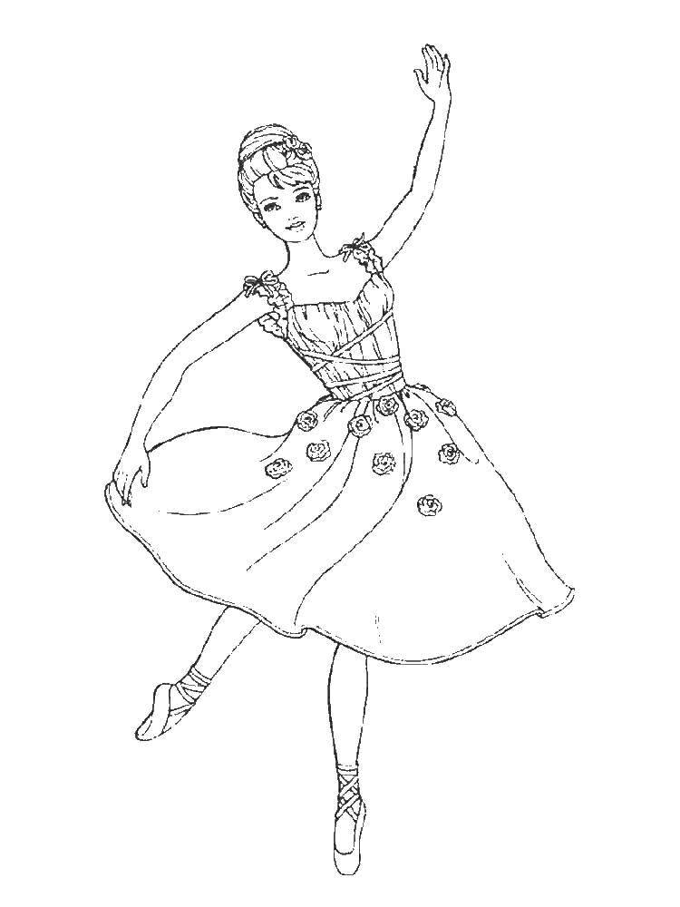 Coloring Barbie ballerina. Category Barbie . Tags:  Barbie , ballerina.