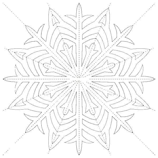 Coloring Circle the contour of a snowflake. Category snowflakes. Tags:  Snowflakes, snow, winter.