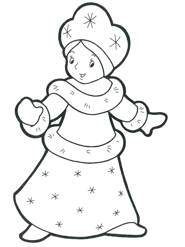 Coloring Maiden. Category maiden. Tags:  Snow maiden, winter, New Year.