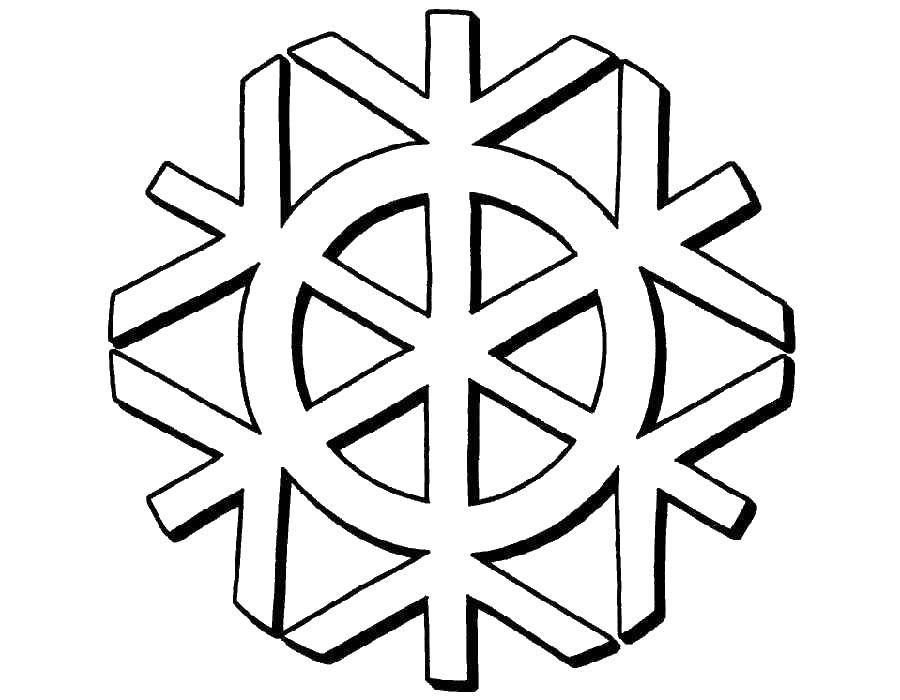 Coloring Snowflake. Category snowflakes. Tags:  Snowflakes, snow, winter.