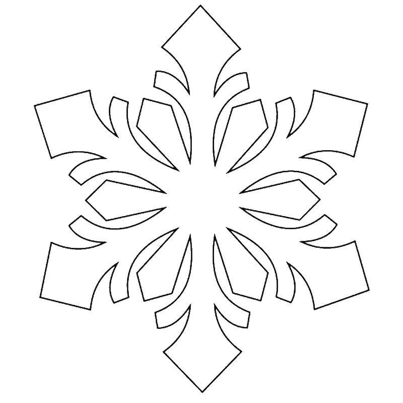 Название: Раскраска Снежинка. Категория: снежинки. Теги: Снежинки, снег, зима.