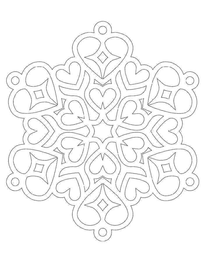 Coloring Patterned snowflake. Category snowflakes. Tags:  Snowflakes, snow, winter.