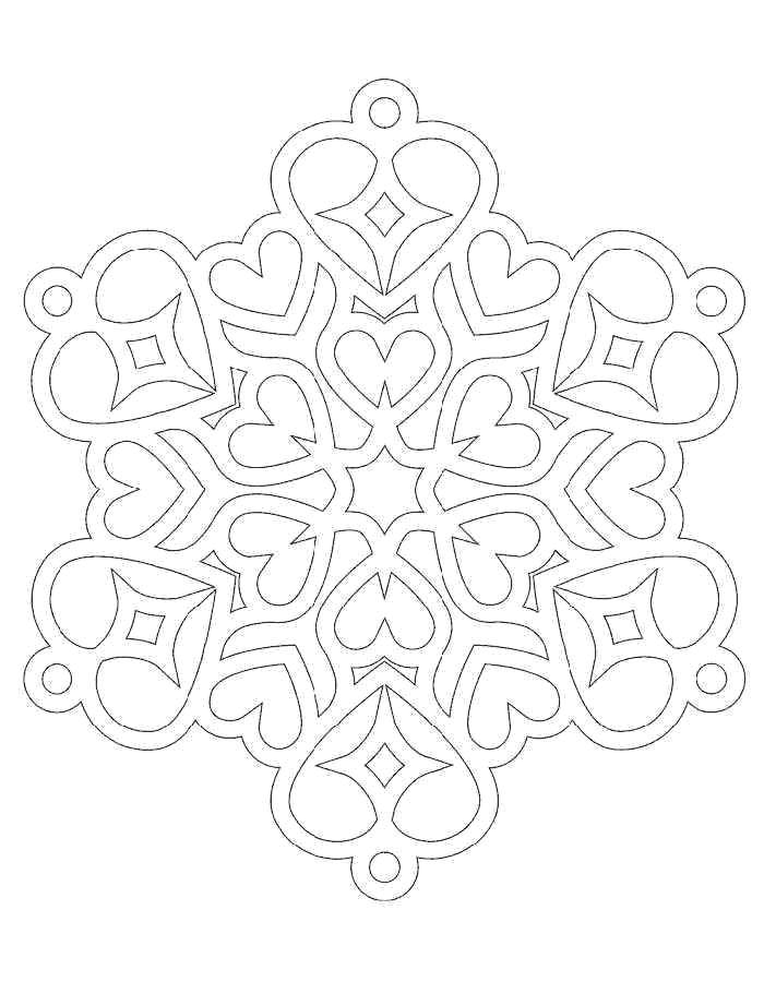 Coloring Patterned snowflake. Category snowflakes. Tags:  Snowflakes, snow, winter.