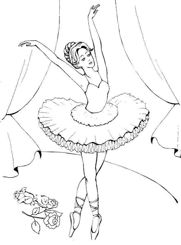 Coloring Ballerina in a pretty tutu. Category ballerina. Tags:  Ballerina, ballet.