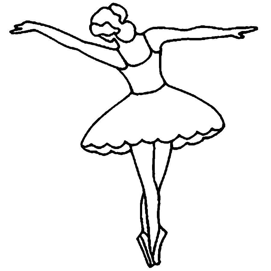 Балерина для раскрашивания для детей