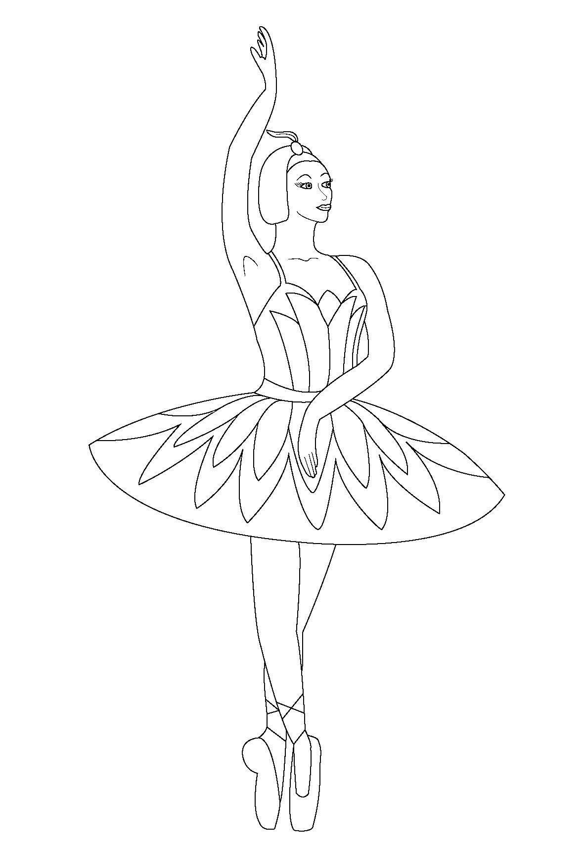 Название: Раскраска Изящная балерина. Категория: балерина. Теги: Балерина, балет.