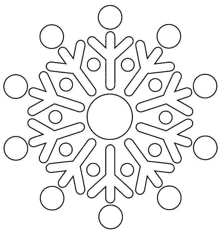 Coloring Unusual snowflake. Category snowflakes. Tags:  Snowflakes, snow, winter.