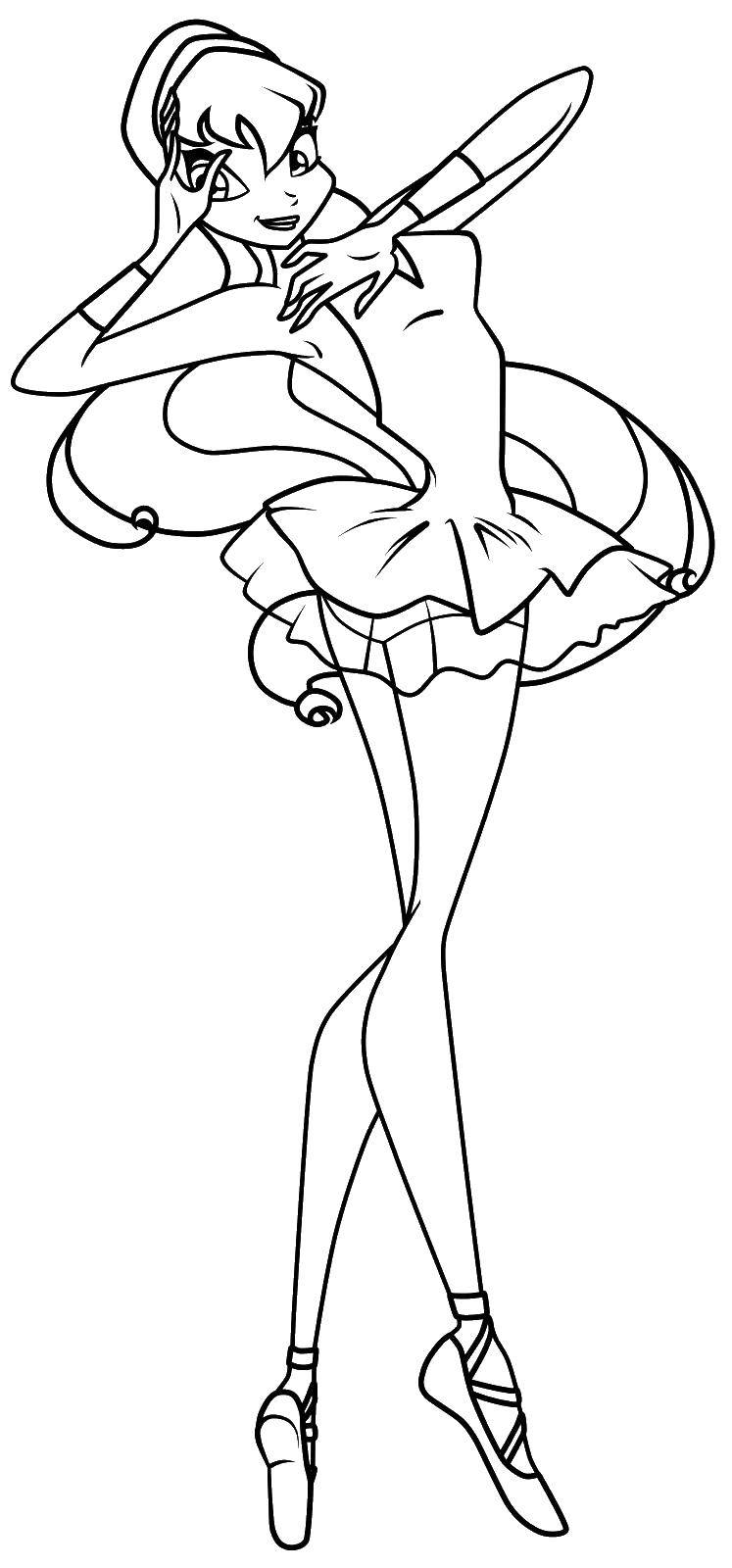 Coloring Stella from winx cartoon. Category ballerina. Tags:  Ballerina, ballet.