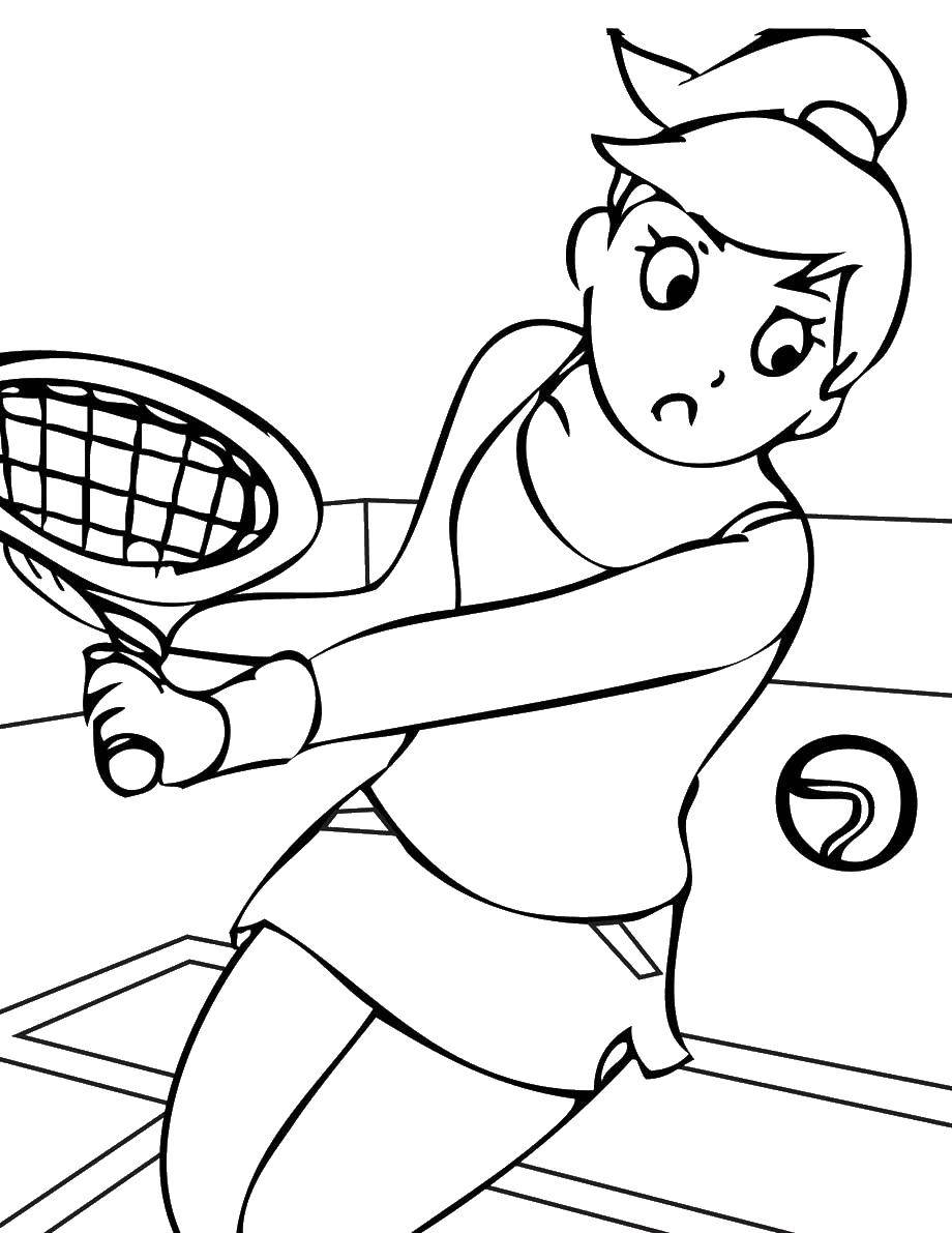 Coloring Tennis player. Category sports. Tags:  tennis.