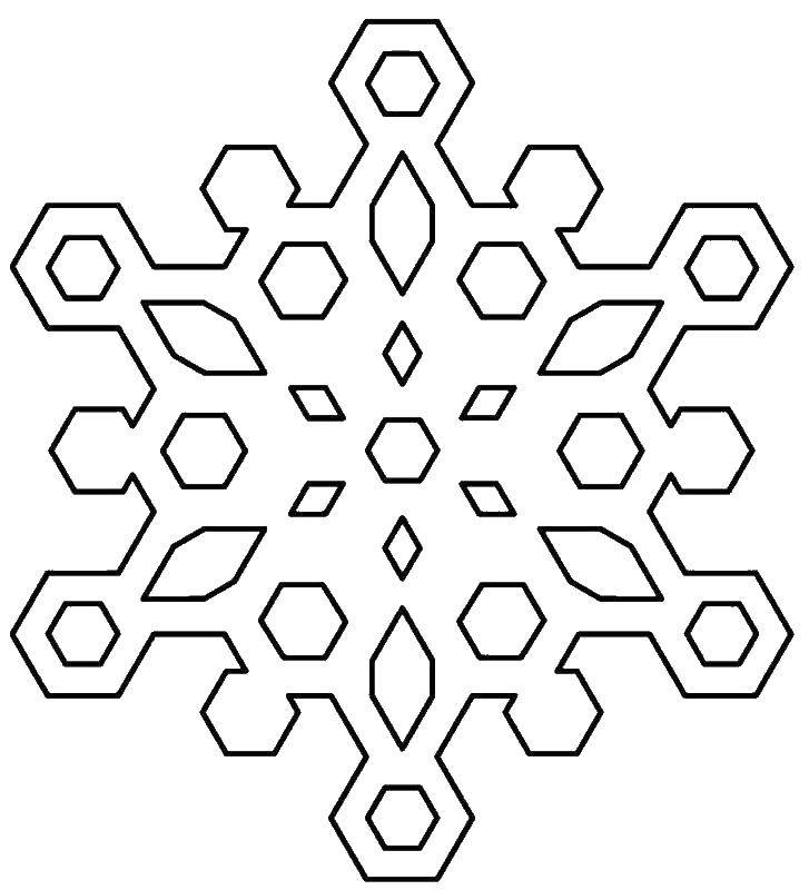 Coloring Patterned snowflake. Category snowflakes. Tags:  Snowflakes, snow, winter.