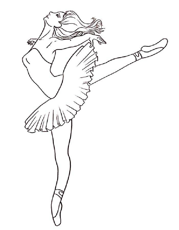 Название: Раскраска Балерина в танце. Категория: балерина. Теги: Балерина, балет, танцы.