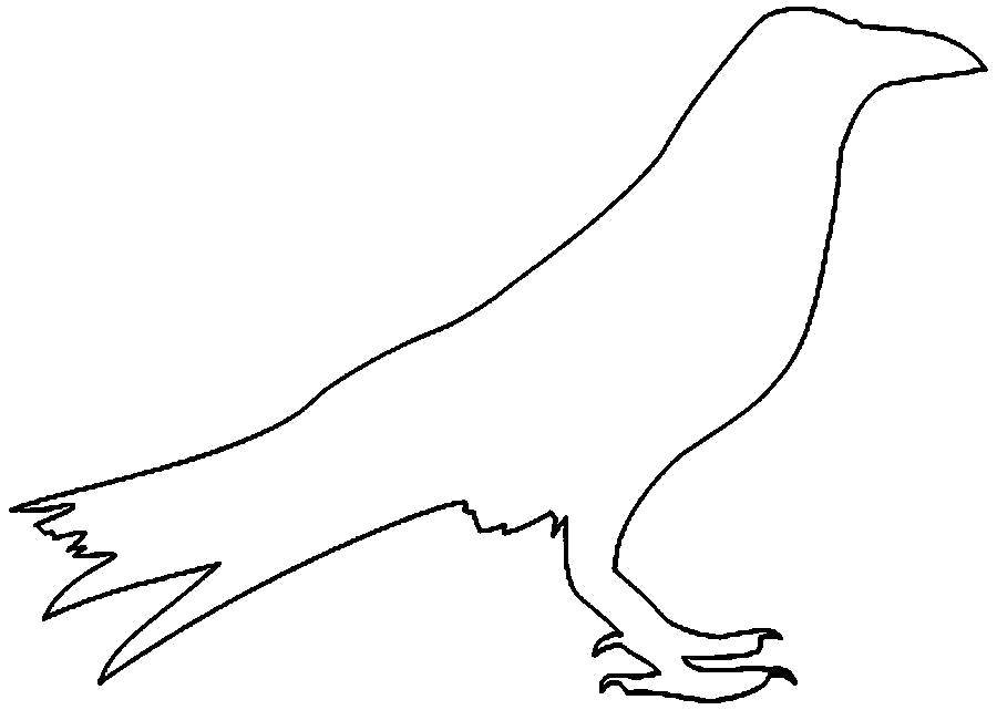 Название: Раскраска Контур вороны. Категория: Контуры птиц. Теги: Контур, птица.