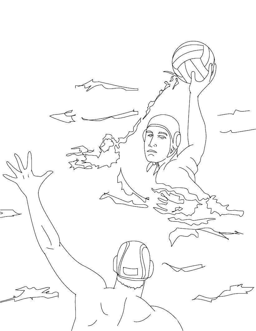 Название: Раскраска Мяч в воде. Категория: спорт. Теги: мяч, вода.