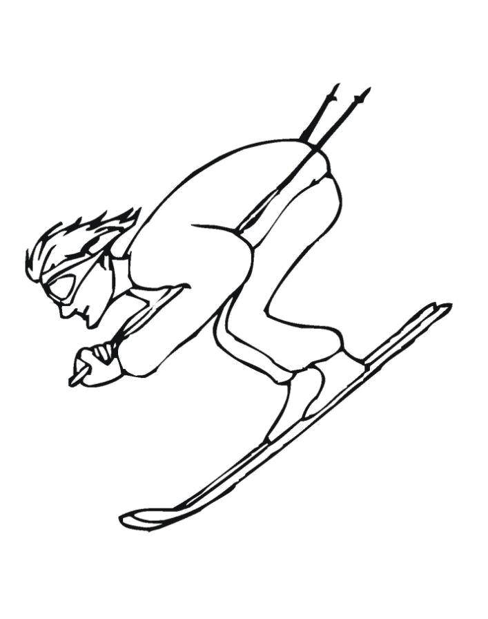 Название: Раскраска Спортсмен. Категория: лыжи. Теги: Спорт, лыжи.