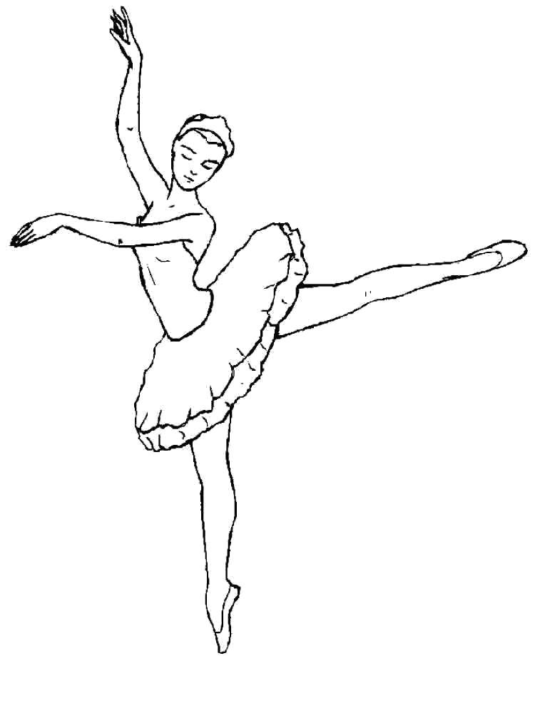 Название: Раскраска Танцующая балерина. Категория: балерина. Теги: Балерина, балет, танцы.