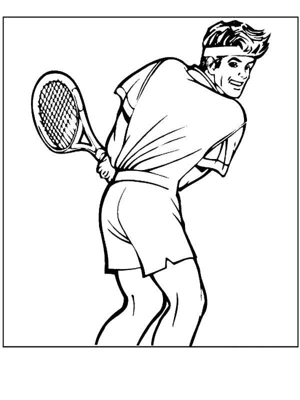 Coloring Tennis player. Category sports. Tags:  tennis.