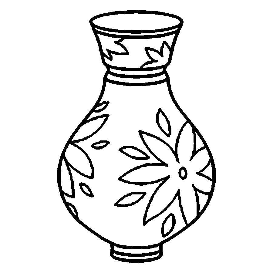 Coloring Vase with patterns. Category dishes. Tags:  Tableware, vase.