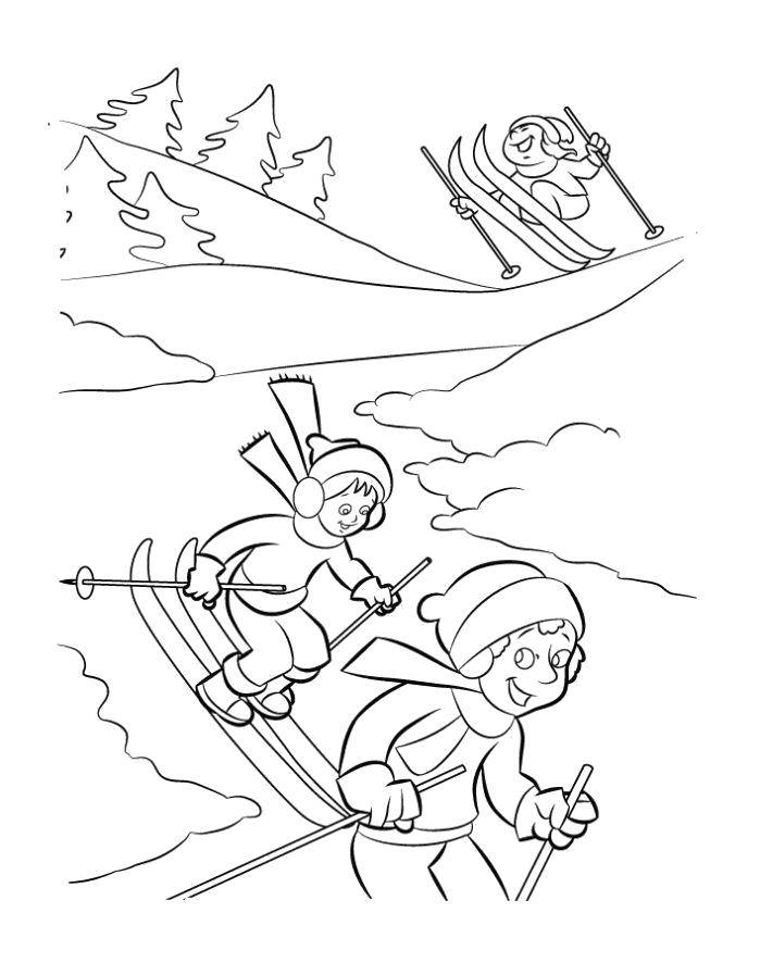 Coloring Fun on the slopes. Category skiing. Tags:  Sports, skiing.