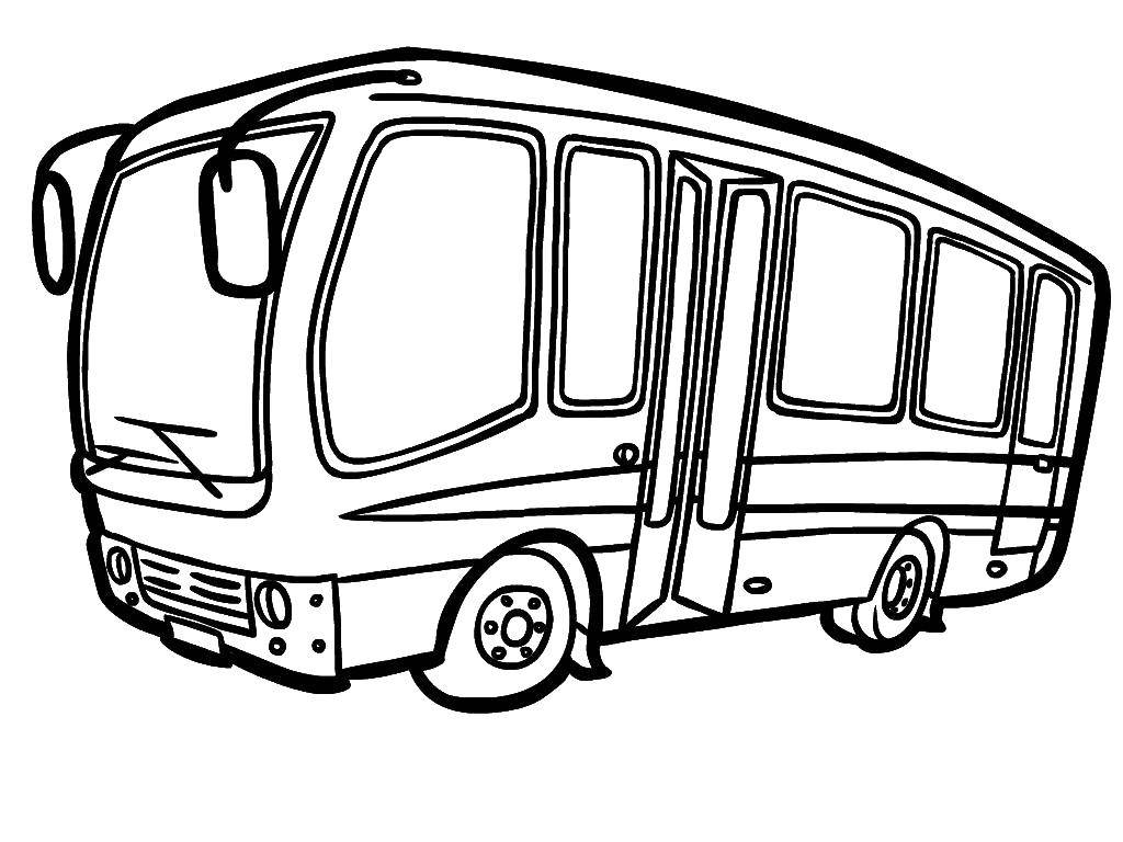 Название: Раскраска Автобус. Категория: транспорт. Теги: Транспорт, автобус.