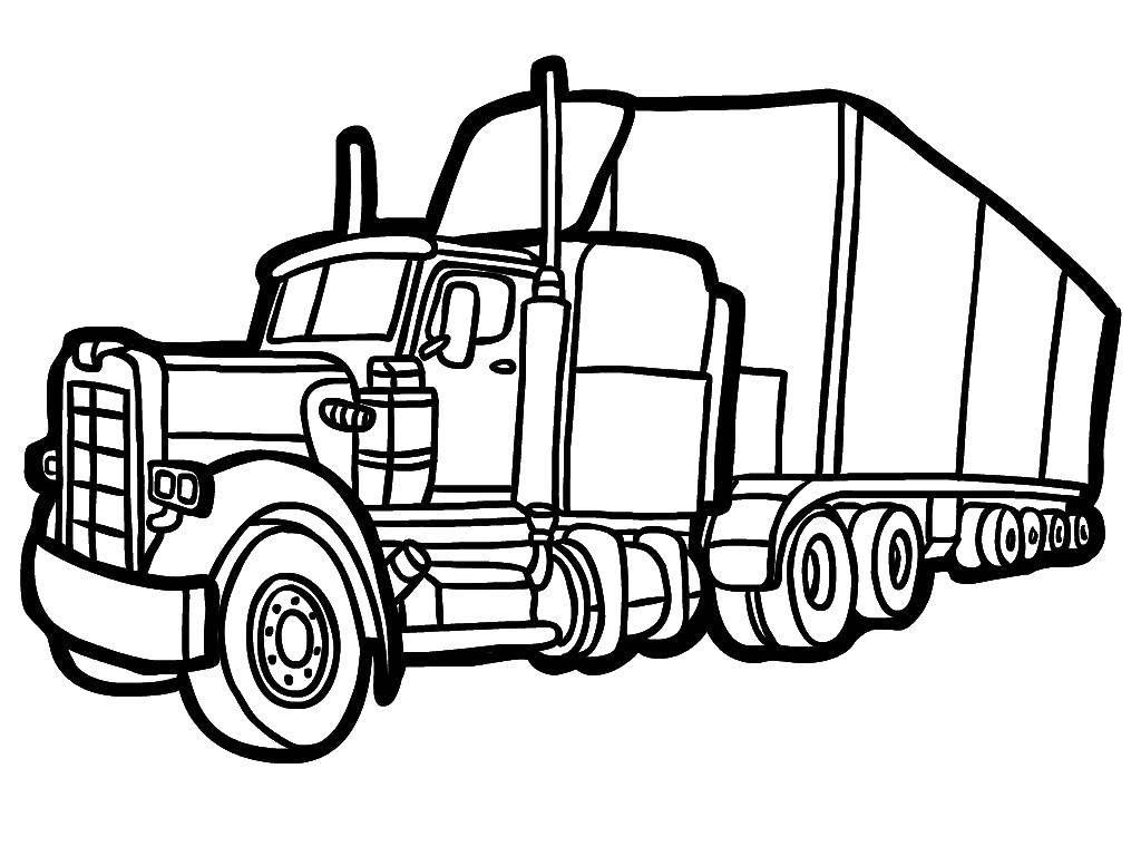 Название: Раскраска Большой грузовик. Категория: транспорт. Теги: Транспорт, грузовик.