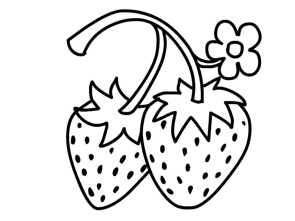 Название: Раскраска Клубнички. Категория: ягоды. Теги: Ягоды, клубника.
