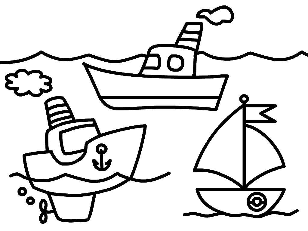 Coloring Boats. Category ship. Tags:  Ship, water.