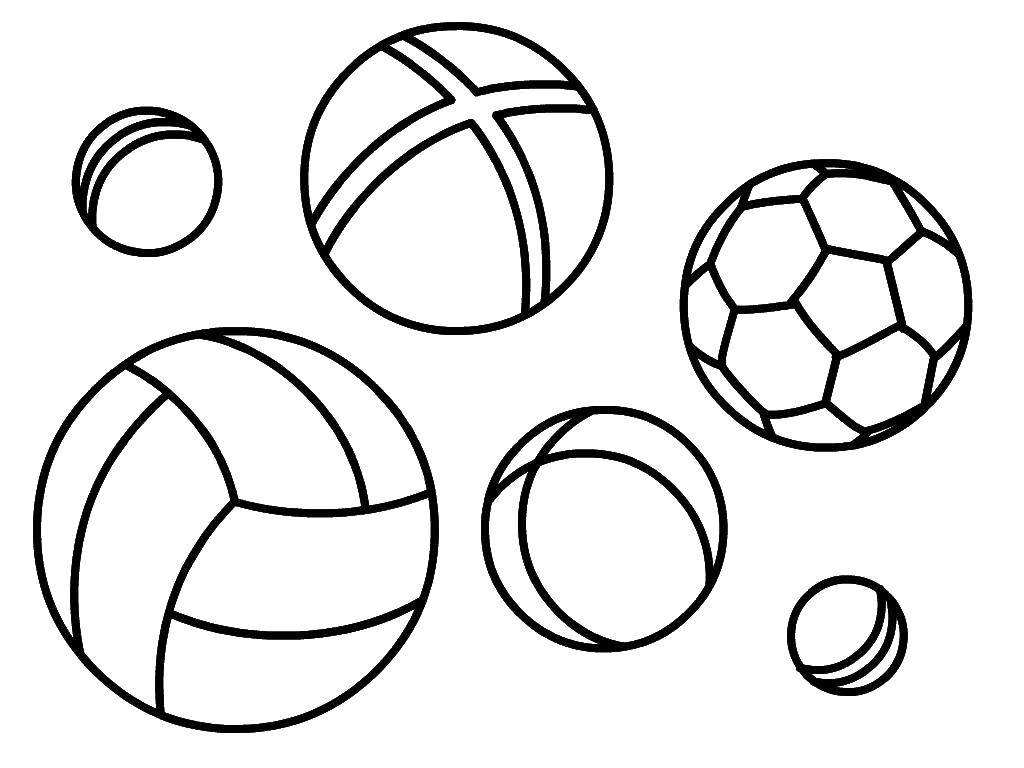 Название: Раскраска Мячики. Категория: спорт. Теги: Спорт, мяч.