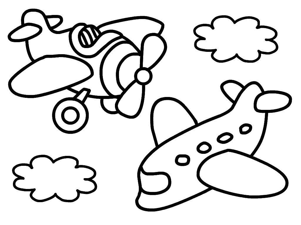Coloring Airplanes. Category little ones. Tags:  Plane.