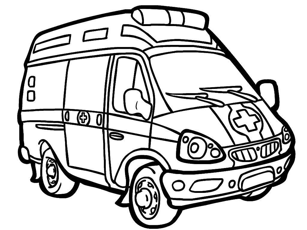 Coloring Ambulance. Category transportation. Tags:  Transport, Ambulance.