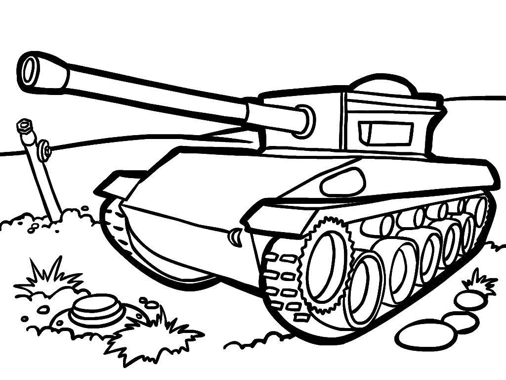 Coloring Tank. Category transportation. Tags:  Tank, missiles.