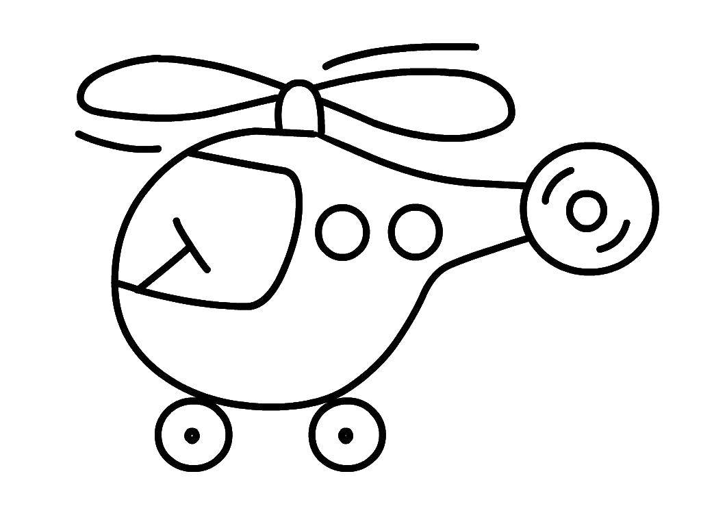 Название: Раскраска Вертолётик. Категория: малышам. Теги: Вертолёт.