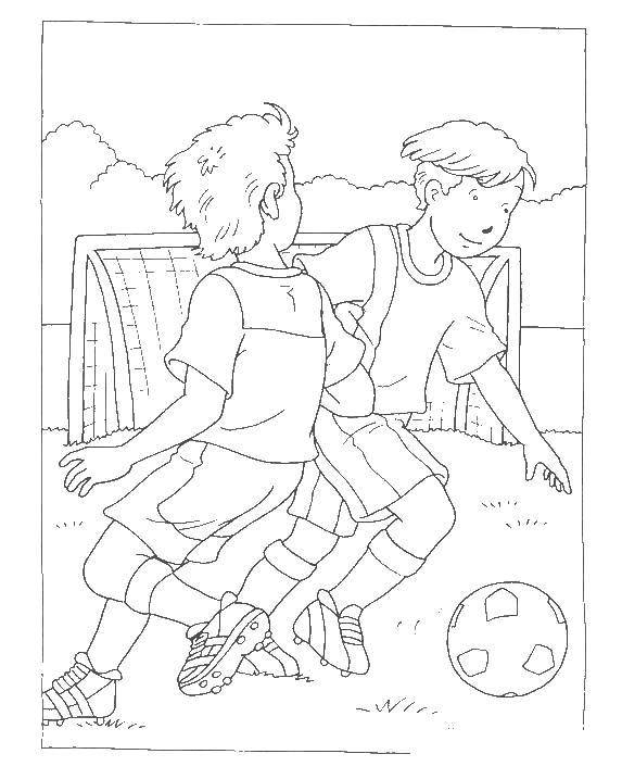Название: Раскраска Дети играют в футбол. Категория: спорт. Теги: футбол.