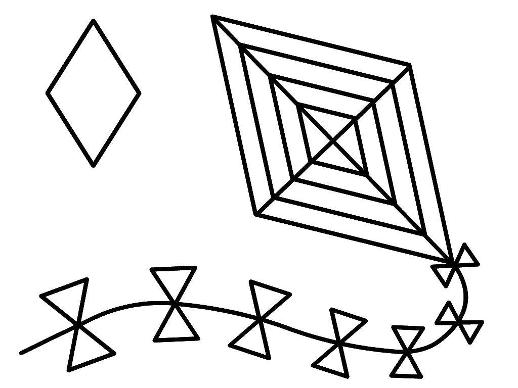 Coloring Kite. Category shapes. Tags:  Figure, geometric.