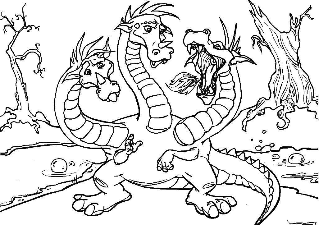 Coloring Dragon. Category The characters from fairy tales. Tags:  Fairy Tales , Dragon.
