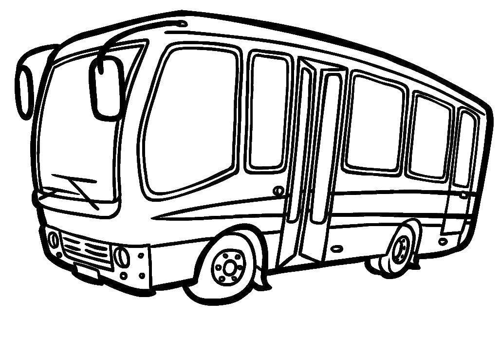 Название: Раскраска Автобус. Категория: транспорт. Теги: Транспорт, автобус.