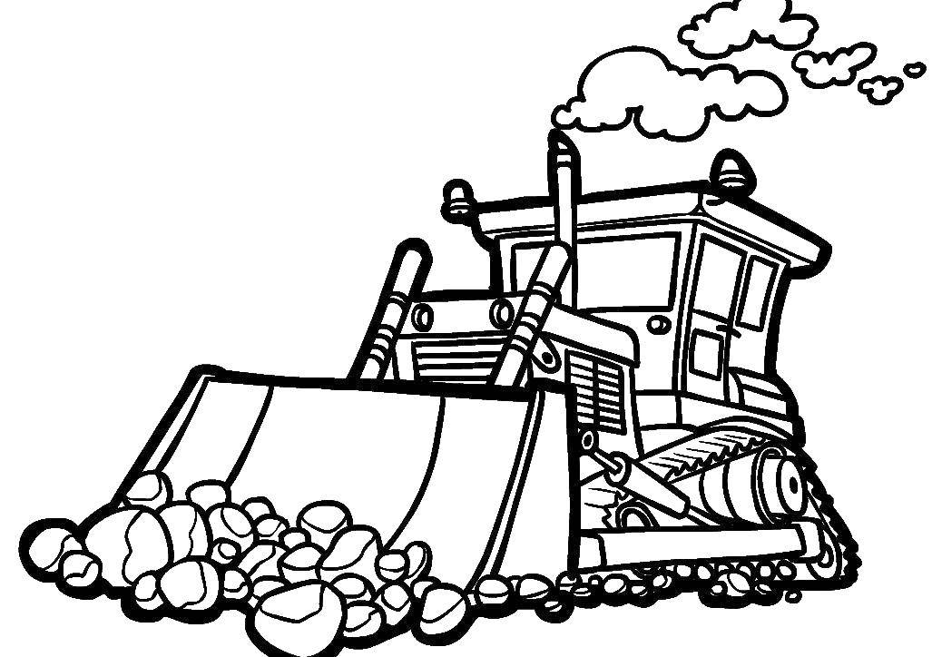 Coloring Bulldozer. Category transportation. Tags:  Transport, bulldozer.