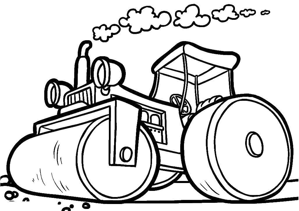 Coloring Bulldozer. Category transportation. Tags:  Transport, bulldozer.