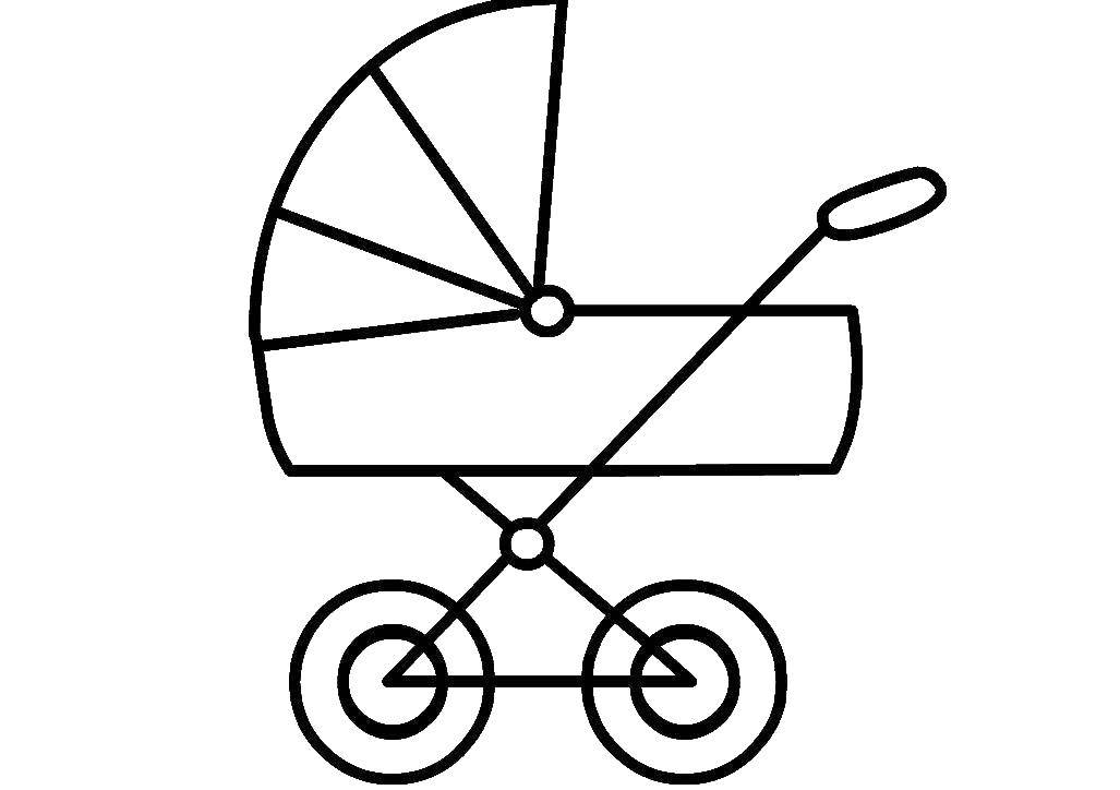 Coloring The pram. Category Coloring pages for kids. Tags:  The stroller.