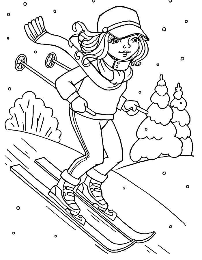 Раскраски лыжах скачать и распечатать бесплатно
