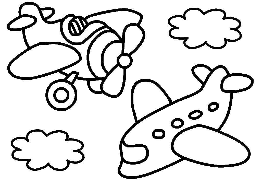 Coloring Airplanes. Category coloring for little ones. Tags:  Plane.