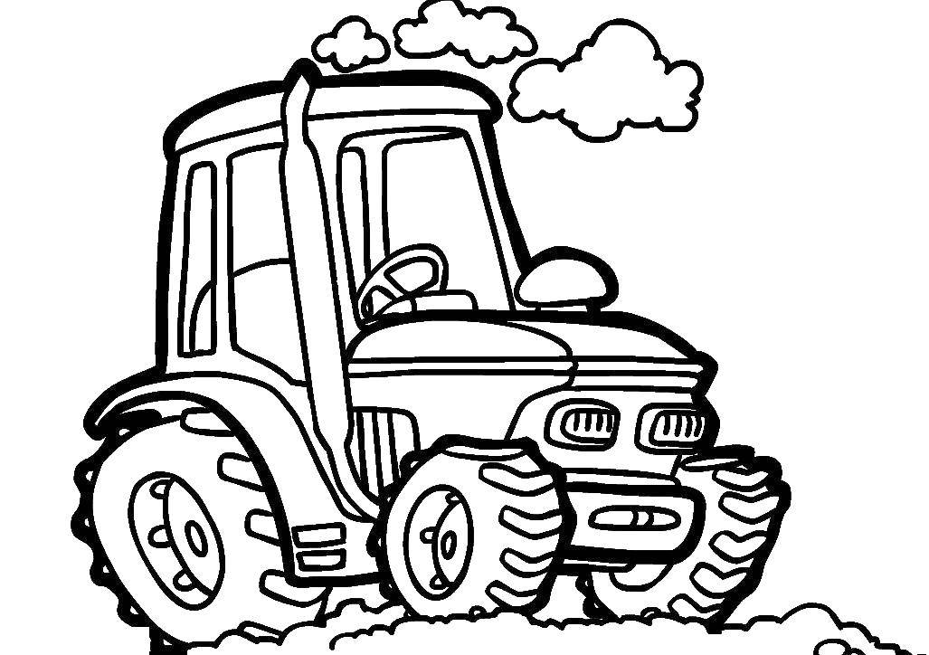Coloring Tractor. Category transportation. Tags:  Transport, tractor.