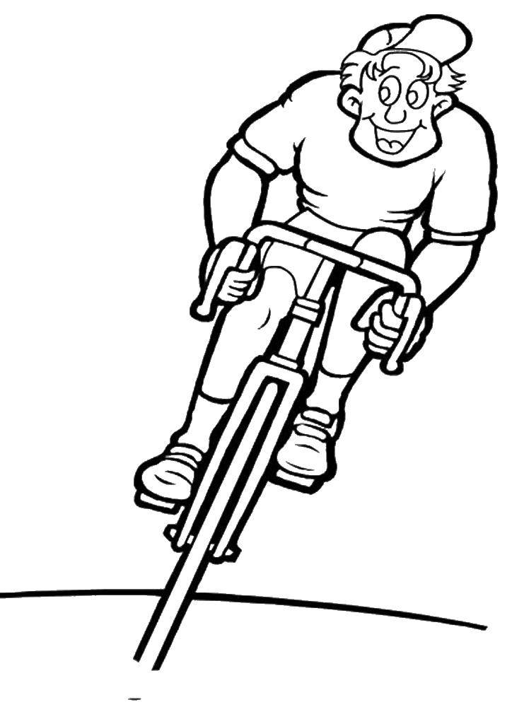 Название: Раскраска Велосепедист. Категория: спорт. Теги: велосипед.