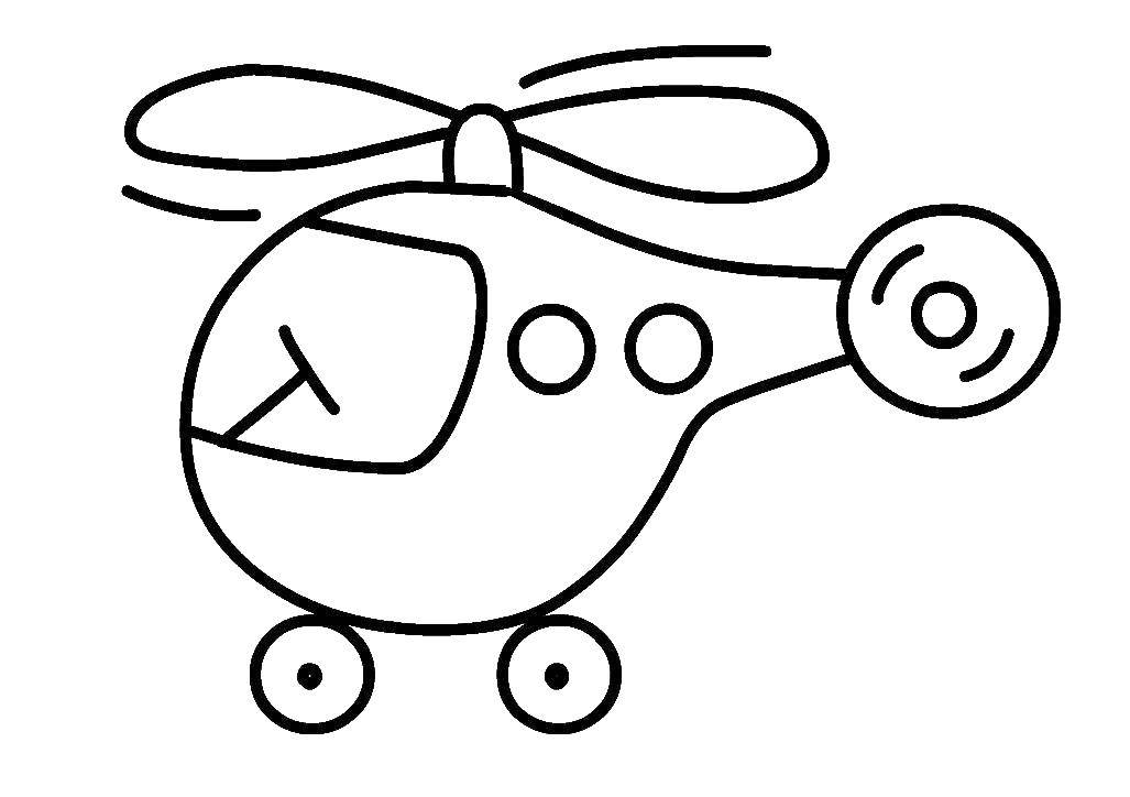 Название: Раскраска Вертолётик. Категория: раскраски для маленьких. Теги: Вертолёт.