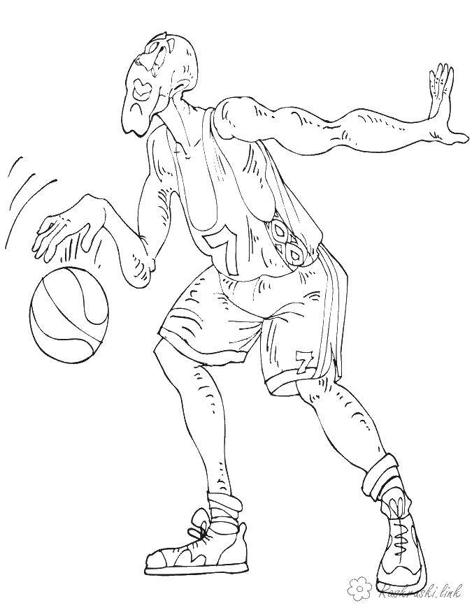 Coloring Basketball player. Category basketball. Tags:  basketball, goofy.