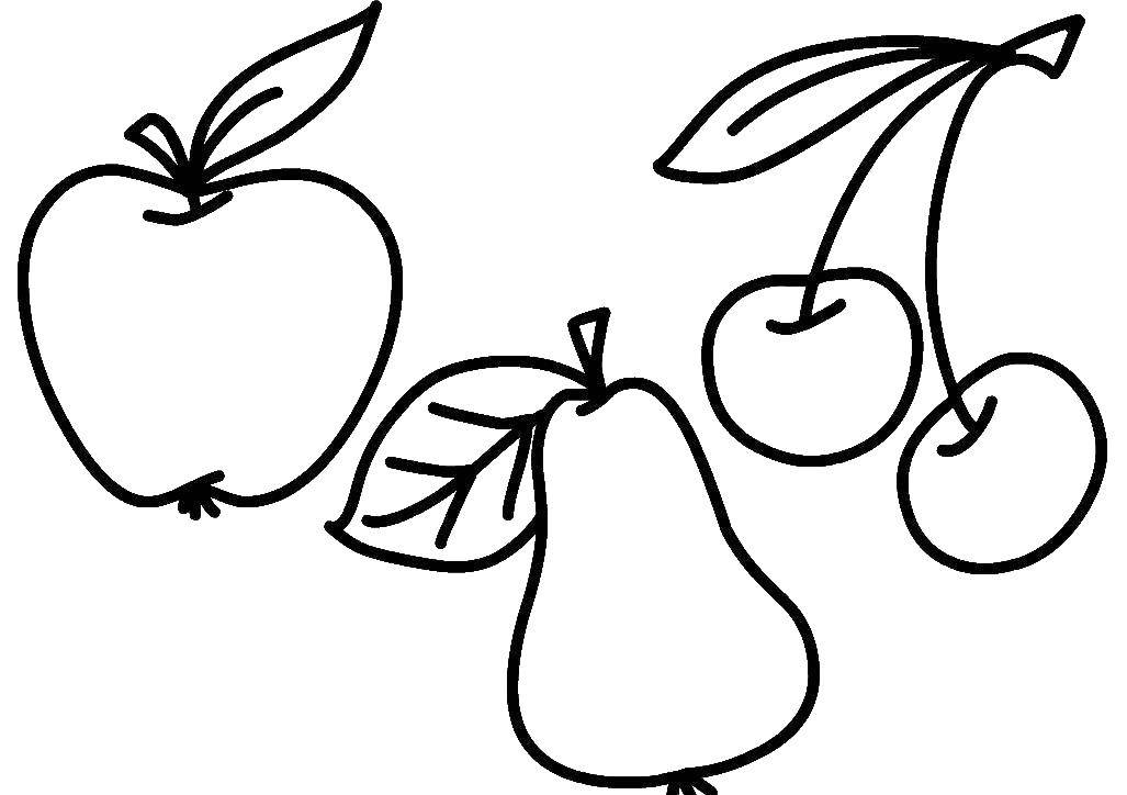 Coloring Fruits and berries. Category The food. Tags:  food , berries, fruits.
