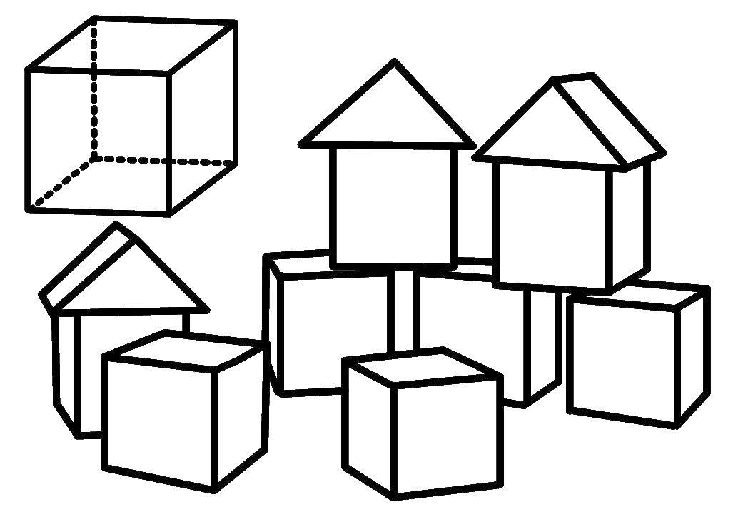 Название: Раскраска Куб. Категория: фигуры. Теги: Фигура, геометрическая.
