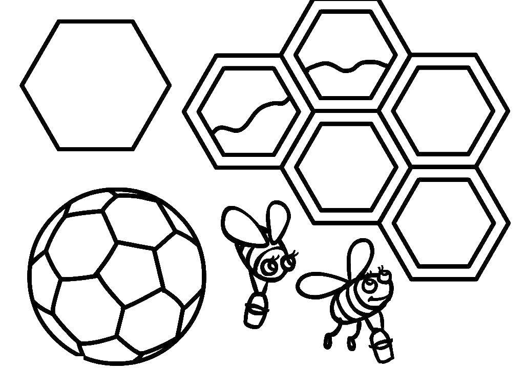 Coloring Hexagon. Category shapes. Tags:  Figure, geometric.