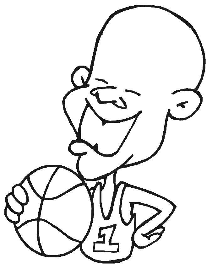 Coloring Basketball player. Category basketball. Tags:  basketball, ball.