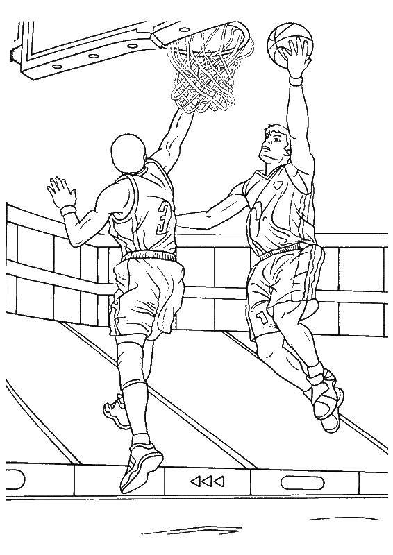 Coloring Basketball players. Category basketball. Tags:  basketball, ball.