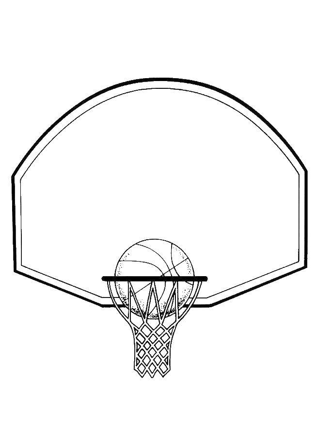 Coloring Basketball the ball in the net. Category basketball. Tags:  basketball, ball.